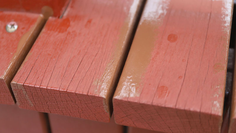 ウッドデッキ　メンテナンス　スロープ　階段　木　木部　塗装　工事　上塗り