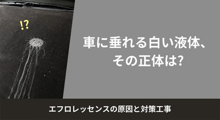 車に白い液体が垂れてきた！コンクリート駐車場天井の「エフロレッセンス」、原因と対策工事