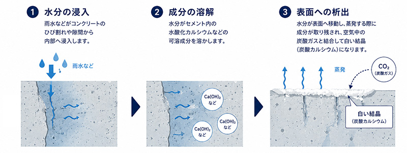 白華現象 エフロレッセンス